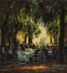 Münchner Kaffeegarten by Otto Eduard Pippel, Um 1915/1920, Oil on canvas, sold Jun 2024