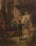 Carl Spitzweg, Der Maler im Atelier, Um 1860, Oil on cardboard