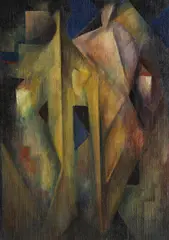 Edmund Daniel Kinzinger, Zwei Figuren, 1919, Oil on canvas