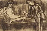 Ernst Ludwig Kirchner, Nacktes Modell auf dem Sofa