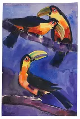 Peter August Böckstiegel, Pfefferfresser, 1931, Watercolor