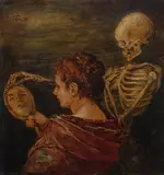 Hans Thoma, Frau, Spiegel und Tod