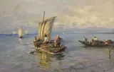 Albert Kappis, Abend am See, 1900, Oil on canvas