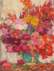 Hans Unger, Üppiges Blumenstillleben, 1926, Oil on canvas