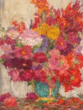Hans Unger, Üppiges Blumenstillleben, 1926, Oil on canvas