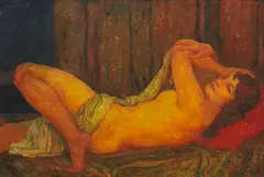 Hans Unger, Liegender Akt, Um 1920, Oil on canvas