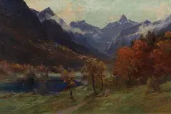 Edward Theodore Compton, Christlesee bei Gerstruben mit Blick auf die Trettachspitze, 1907, Oil on canvas