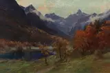 Edward Theodore Compton, Christlesee bei Gerstruben mit Blick auf die Trettachspitze, 1907, Oil on canvas