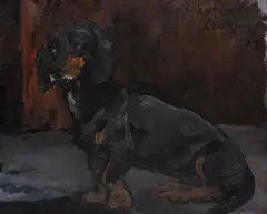Leo von König, Junger Dackel, 1929, Oil on panel