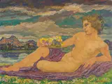 Hans Unger, Erwachen (Studie), Um 1926, Oil on cardboard