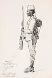 Wilhelm Kuhnert, Konvolut: Askari (Bl. 1). Afrikanische Frau (Bl.2), Um 1903, Pencil drawings