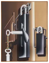 Die Technik der Eroberung by Konrad Klapheck, 1965, Oil on canvas, sold Jun 2024