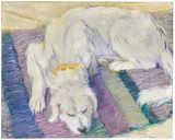 Franz Marc, Liegender Hund (Hundeporträt von "Russi"), 1909, Oil on canvas