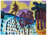 Karl Schmidt-Rottluff, Verschneite Schonung, 1964, Oil on canvas