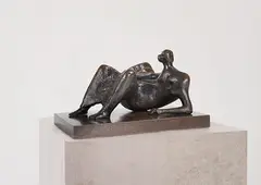 Henry Moore, Maquette for Reclining Figure: Angles, 1975, Bronze with brown patina