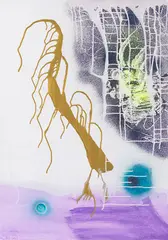 Sigmar Polke, Goldhaar, 1999, Mixed media. Acrylic, gouache and spray technique