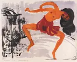 Emil Nolde, Tänzerin, 1913, LithographLithograph in colors in 5 colors