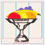 Tom Wesselmann, Study for Metal Compote and Fruit, 1985, Liquitex-Acrylic and pencil on Bristol board