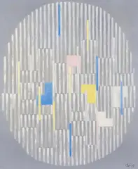 Adolf Fleischmann, Composition #124, blanc, 1959, Oil on canvas