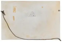 Antoni Tàpies, White, rope and triangle, 1973, Acrylic, pencil and assemblage on canvas