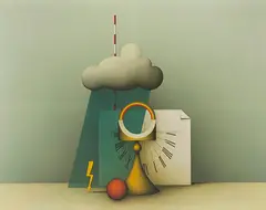 Meteorologisches Stillleben by Friedrich Meckseper, 1975, Oil on canvas, sold Jun 2024