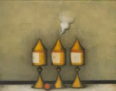 Drei Flaschen by Friedrich Meckseper, 1968, Oil on canvas, sold Jun 2024