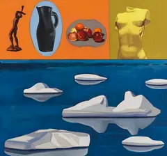 David Salle, Spill, 2002, Oil and acrylic on canvas