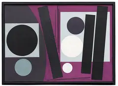 Günter Fruhtrunk, Übergang zur Selbstbewegung, 1957, Oil and mixed media on canvas, on panel