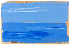 Paul Thek, Untitled (Blue Seascape), 1970, Gouache on newsprint, New York Times of May 29,...