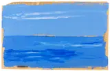Paul Thek, Untitled (Blue Seascape), 1970, Gouache on newsprint, New York Times of May 29,...