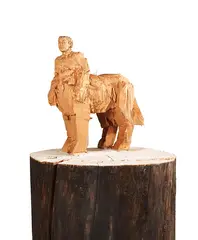 Centaur by Stephan Balkenhol, 2000, Sculpture of Wawa-Wood, partly in color, sold Jun 2024