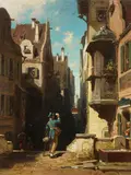 Carl Spitzweg, Der Postbote, Um 1860, Oil on panel