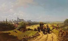 Carl Spitzweg, Institutsspaziergang, Um 1866-1870, Oil on canvas