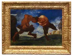 Franz von Stuck, Kämpfende Faune, 1898, Oil on panel