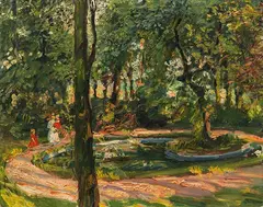 Max Slevogt, Kinder am Weiher (Garten in Godramstein), 1909, Oil on canvas