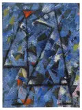 Max Ernst, Promenade sous la neige, 1957, Oil on paper on canvas, on canvas-covered cardb...