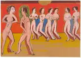 Ernst Ludwig Kirchner, Tanzschule Wigman, Um 1926, Gouache over black chalks