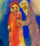Emil Nolde, Einsames Paar, 1938/1945, Watercolor and tempera