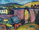 Hermann Stenner, Viadukt bei Monschau, 1912, Oil on canvas