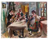 Lovis Corinth, Tiroler Bauernstube, 1913, Oil on canvas. Firmly laminated on board