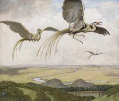 Wundervögel by Hans Thoma, 1917, Oil on canvas, sold Dec 2023