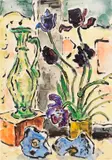 Karl Schmidt-Rottluff, Mit den schwarzen Tulpen, 1967, Watercolor and India ink