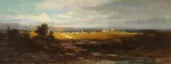 Carl Spitzweg, Flachlandschaft im Vorgebirge, Um 1870, Oil on panel