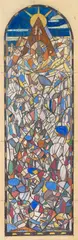 Adolf Hölzel, Lesende (Glasfensterentwurf), 1926, Colored chalk drawing over pencil