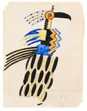 Fernand Léger, Projet de costume: Création du Monde, 1923, Watercolor and ink over pencil on ruled paper