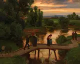 Hans Thoma, Die Brücke (Sommerabend), 1892, Oil on panel