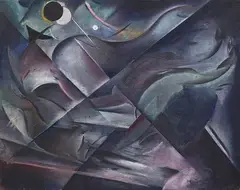 Hans Spiegel, Kubistische Komposition - Vertreibung, Um 1919, Oil on canvas