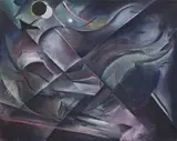 Hans Spiegel, Kubistische Komposition - Vertreibung, Um 1919, Oil on canvas