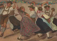Paul Schad-Rossa, Bayerischer Tanzboden, 1913, Oil on canvas