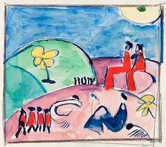 Hermann Stenner, Die gelbe Blume, 1912, Watercolor